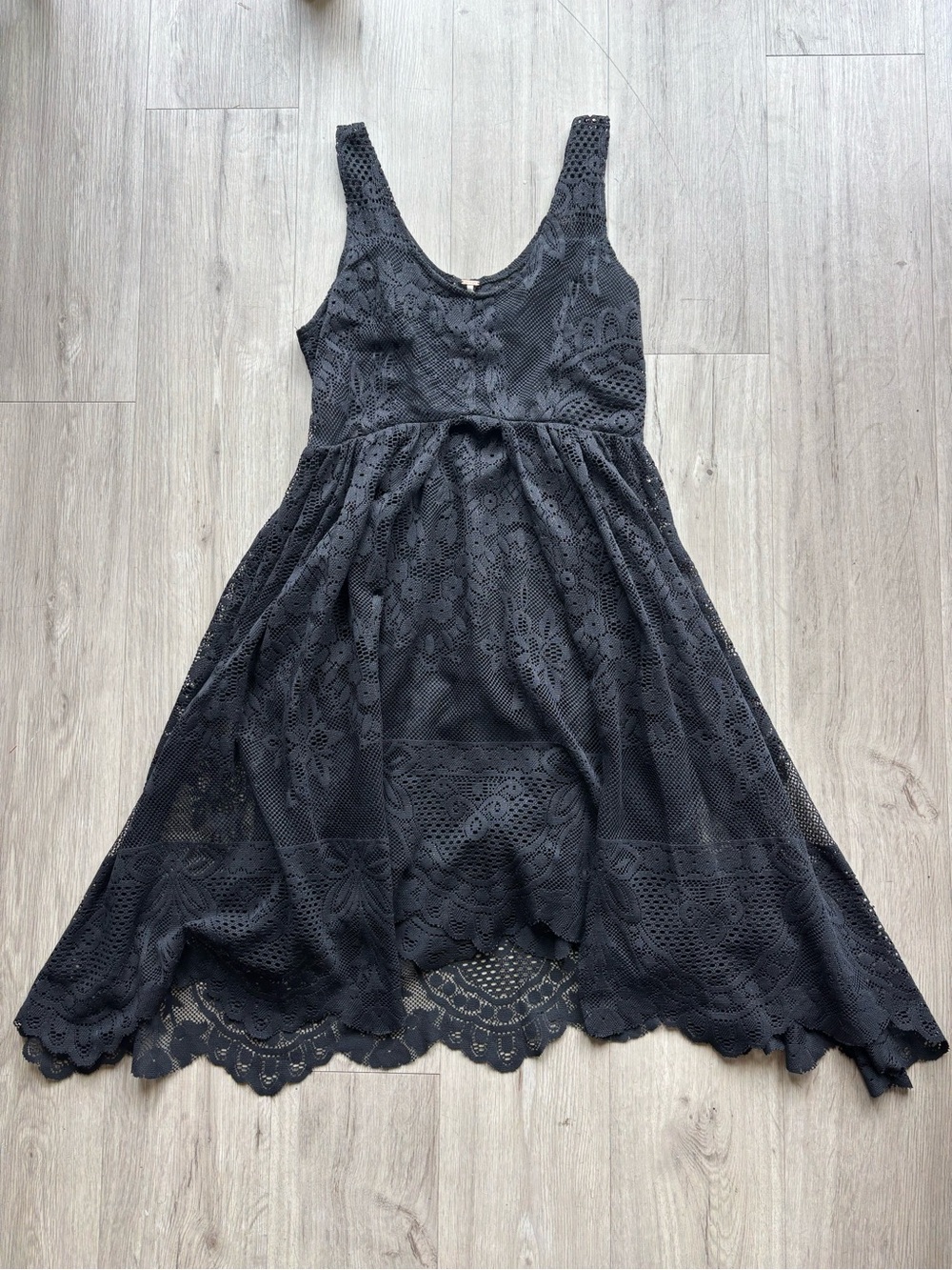 Free People Black Lace Midi Dress